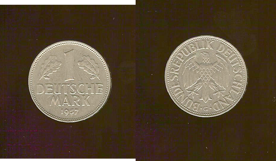 Germany 1 mark 1957G gVF